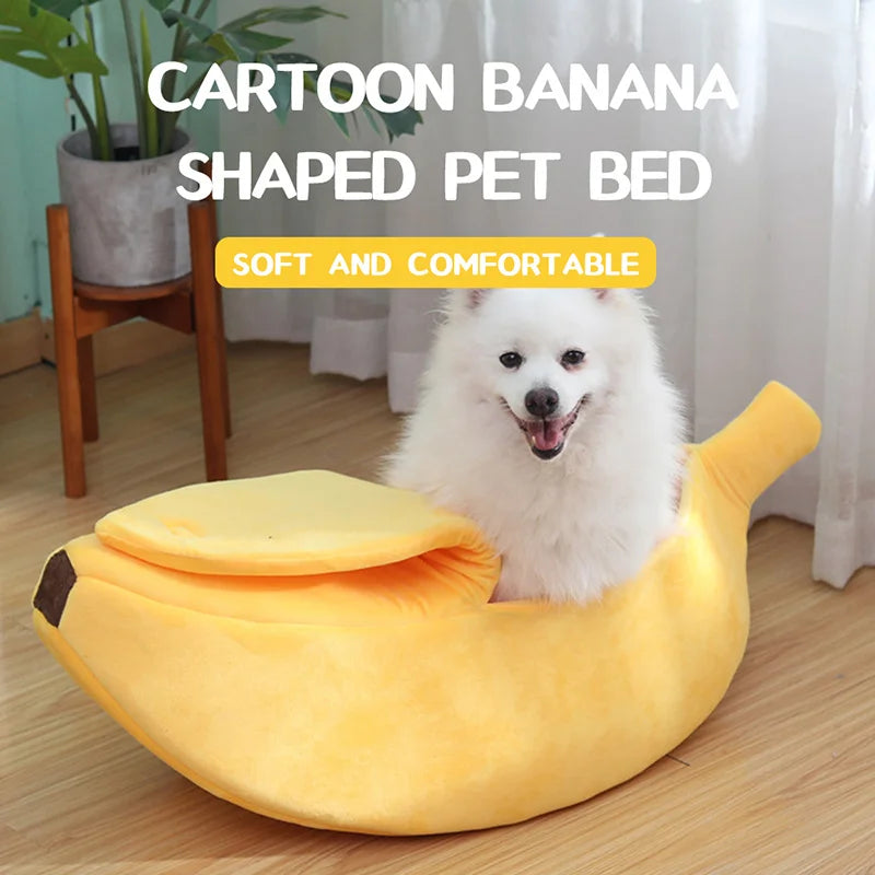 Banana Cat Bed & Cozy Pet Basket