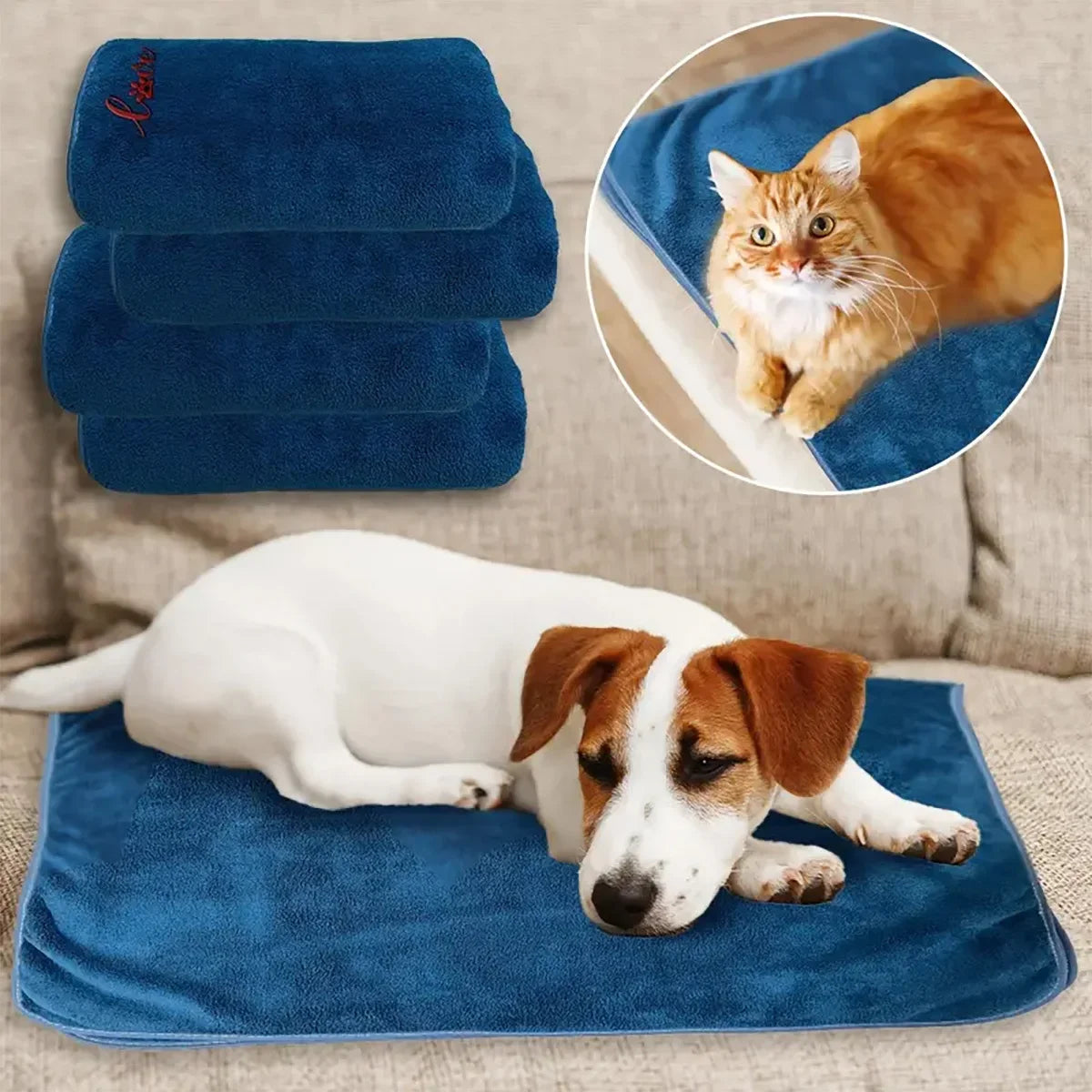 Quick-Dry Microfiber Pet Bath Towel