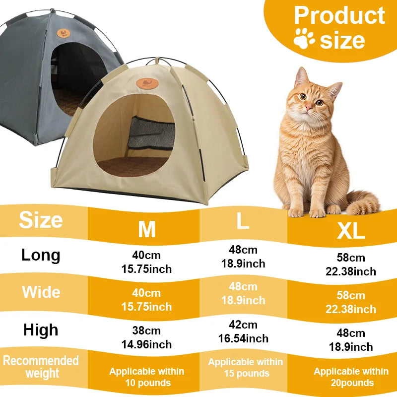 Breathable Summer Pet Tent & Sunshade Bed