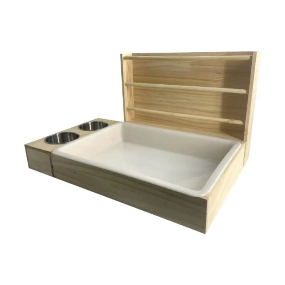 Wooden Rabbit Hay Feeder with Litter Box