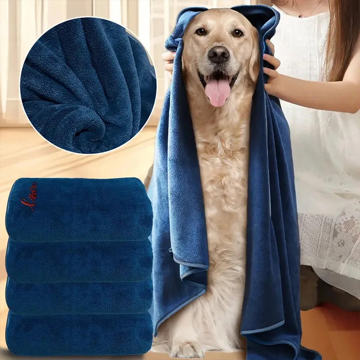 Quick-Dry Microfiber Pet Bath Towel