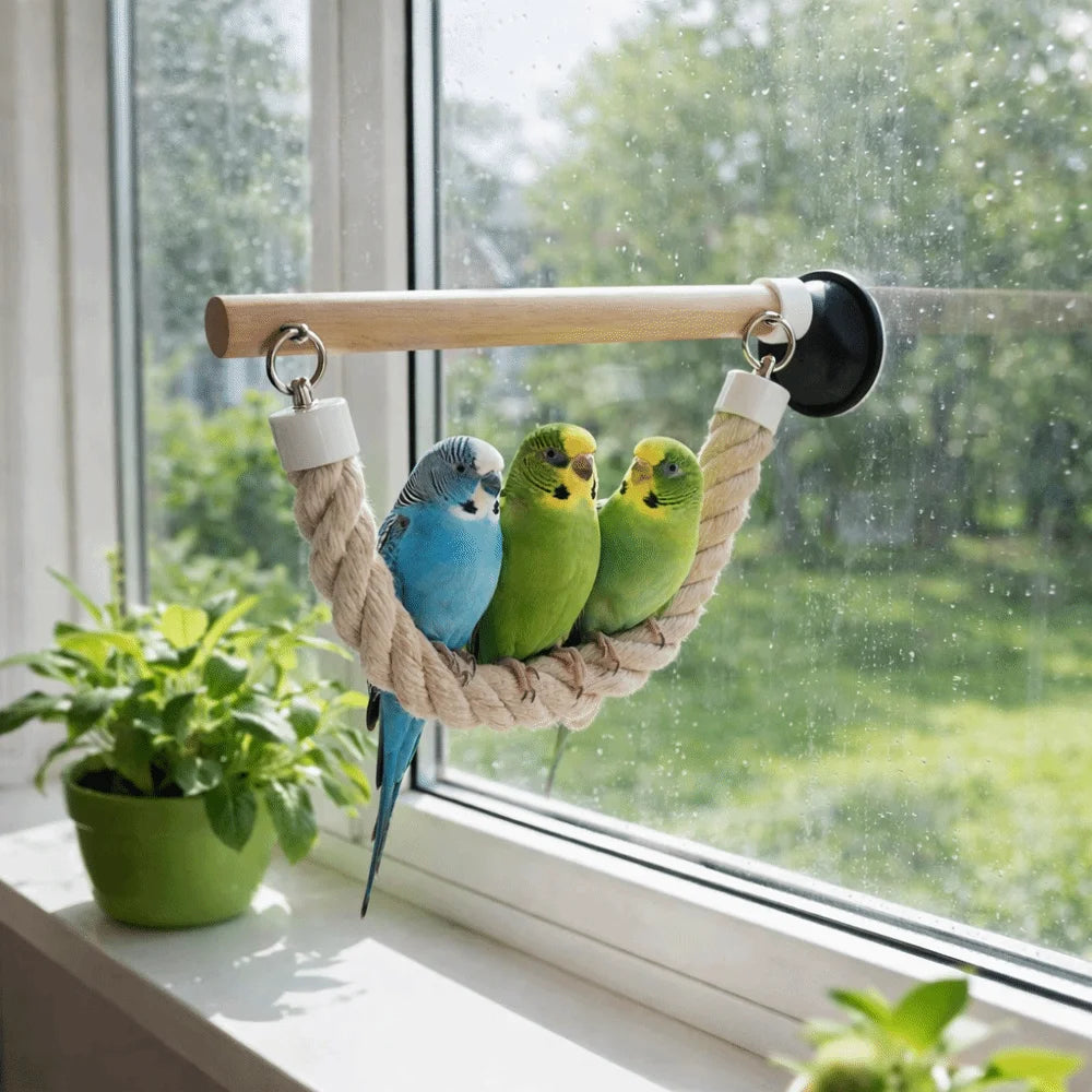 Suction Cup Parrot Swing & Climbing Perch