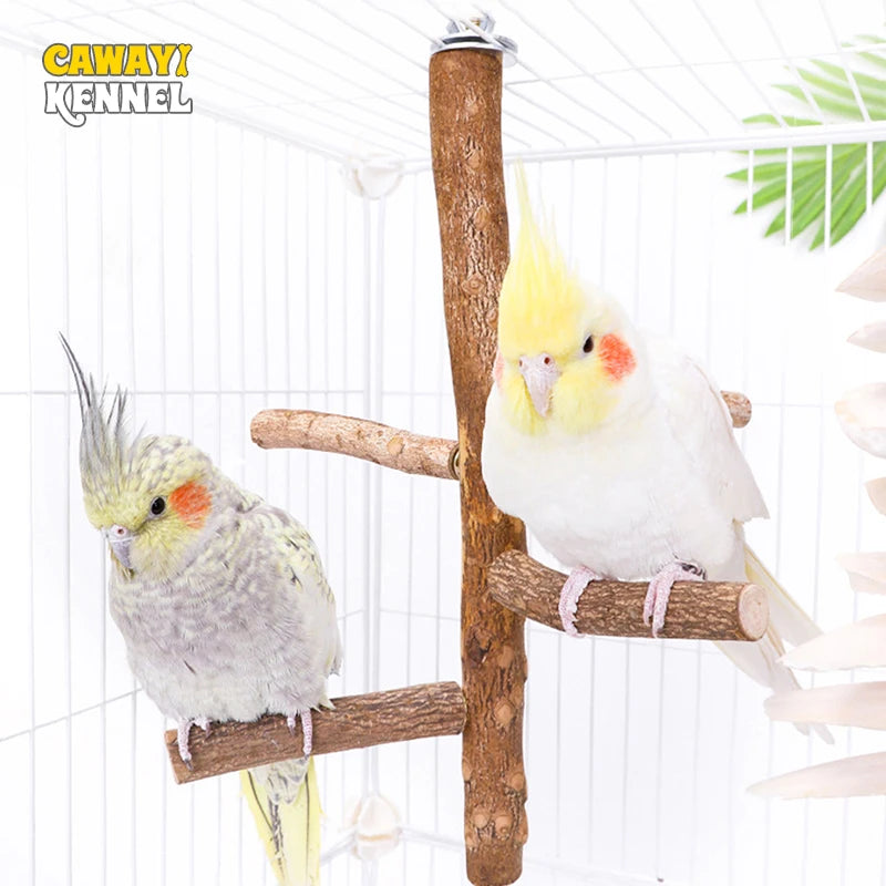 Natural Wood Bird Branch Perch Stand