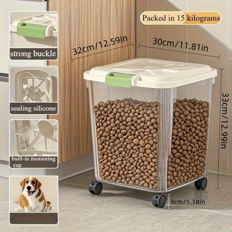 Rolling Airtight Pet Food Storage Container