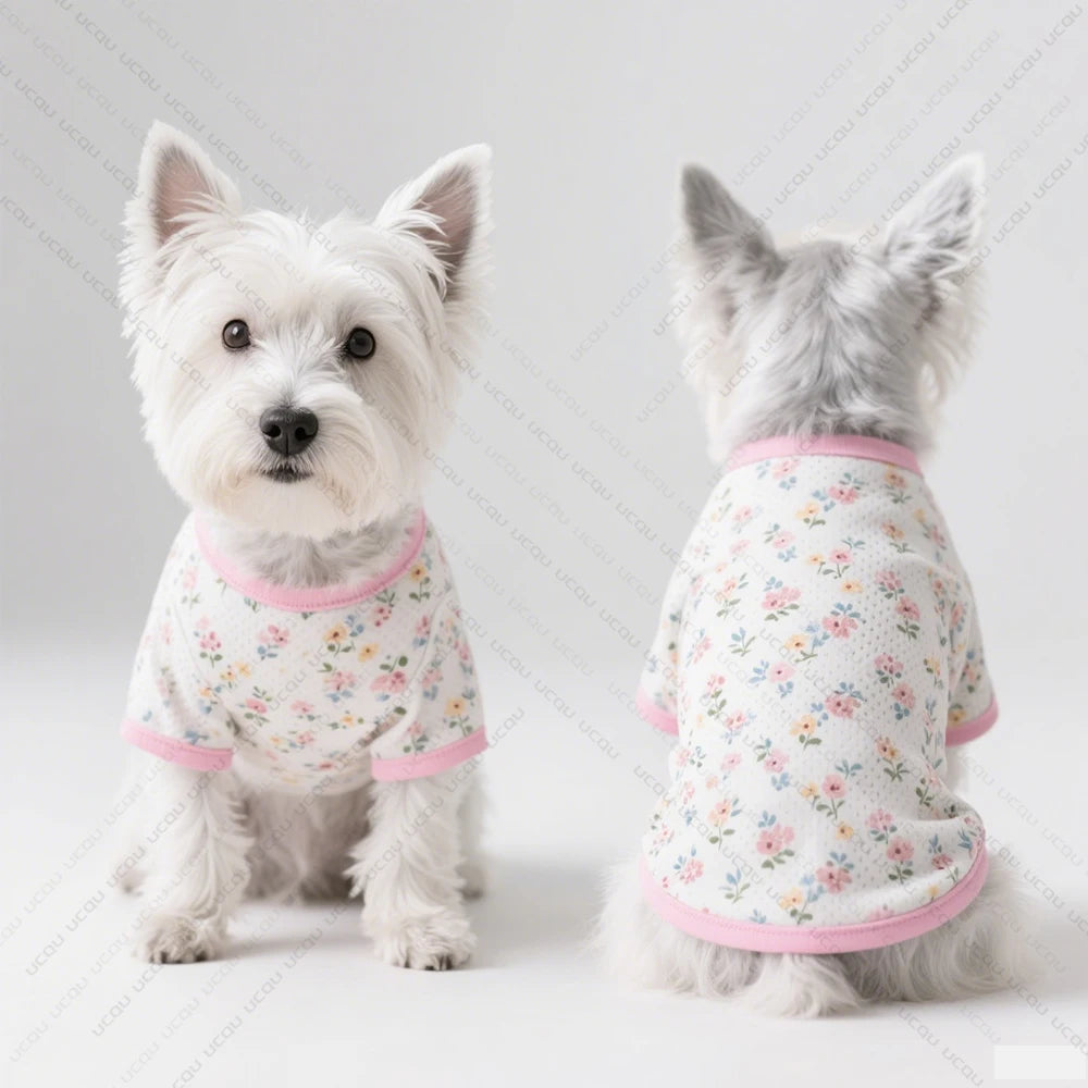 Floral Print Short-Sleeve Dog T-Shirt