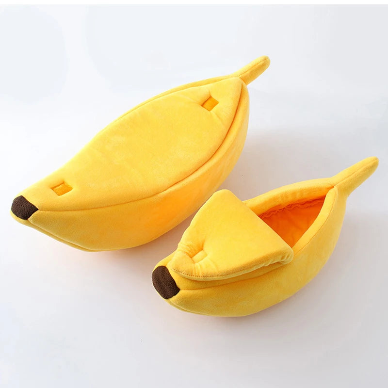 Banana Cat Bed & Cozy Pet Basket
