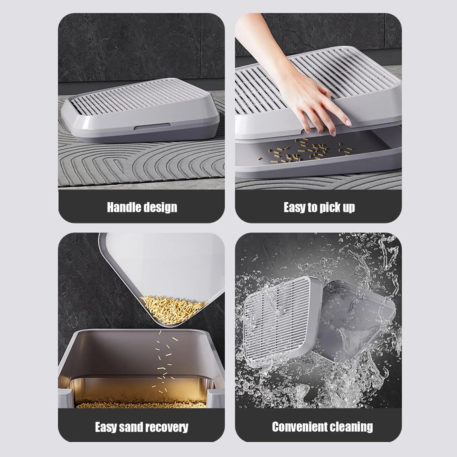 Double-Layer Cat Litter Catcher Ramp Tray