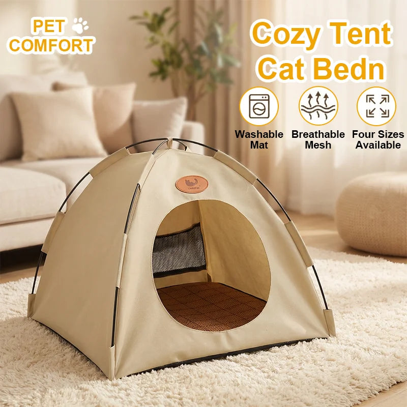 Breathable Summer Pet Tent & Sunshade Bed