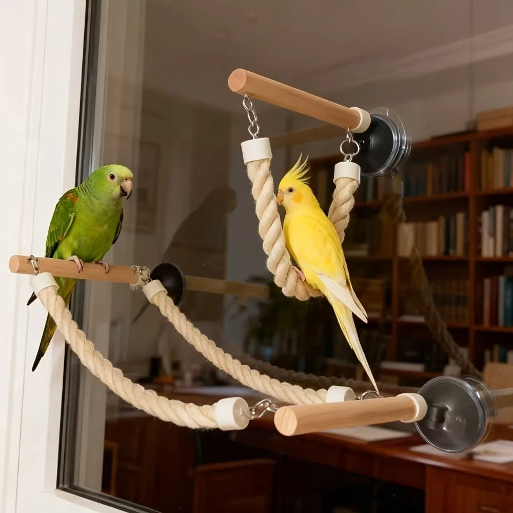 Suction Cup Parrot Swing & Climbing Perch