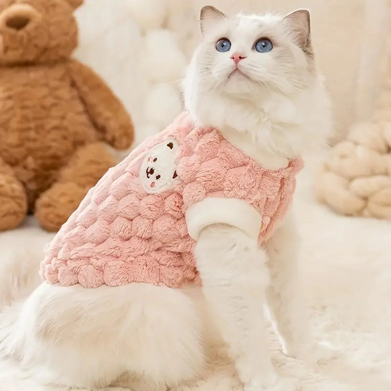 Fluffy Gradient Winter Vest for Cats & Dogs