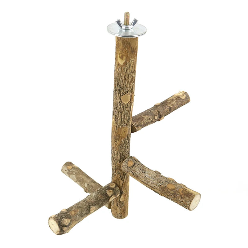 Natural Wood Bird Branch Perch Stand