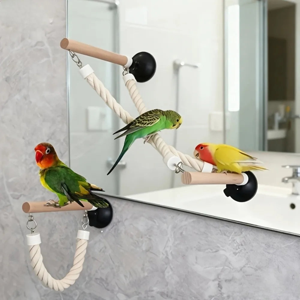 Suction Cup Parrot Swing & Climbing Perch