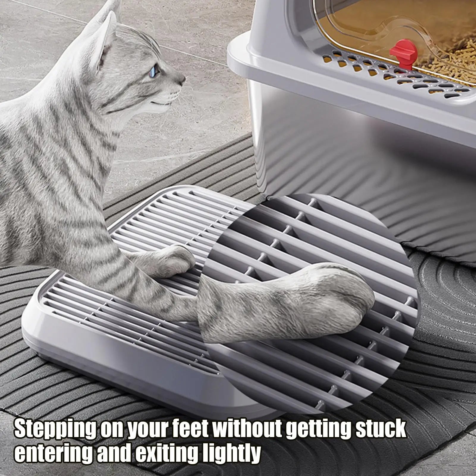 Double-Layer Cat Litter Catcher Ramp Tray