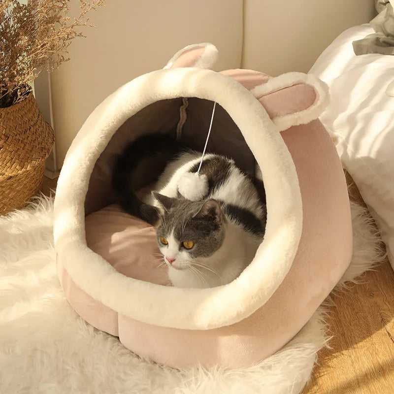 Self-Warming Pet Tent Cave Bed