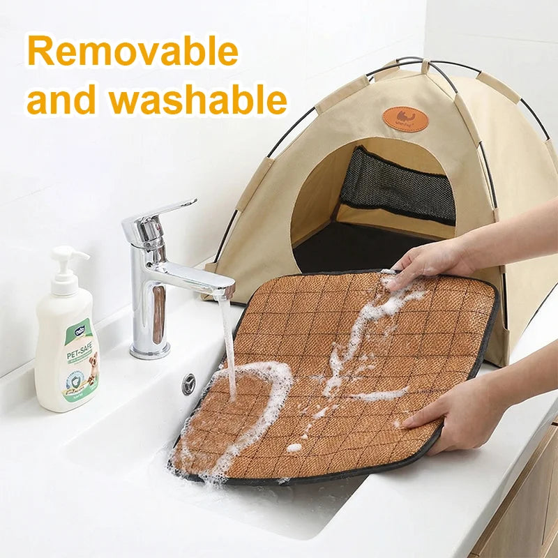 Breathable Summer Pet Tent & Sunshade Bed