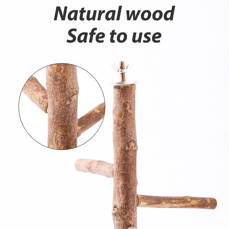 Natural Wood Bird Branch Perch Stand