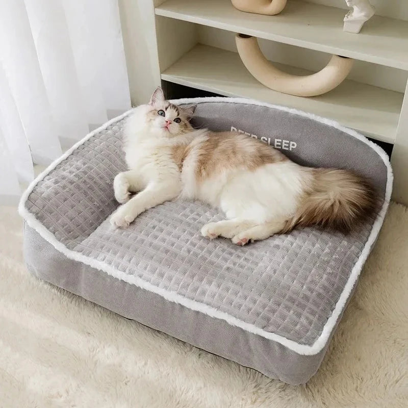 Festive Warm Pet Sofa Bed & Blanket