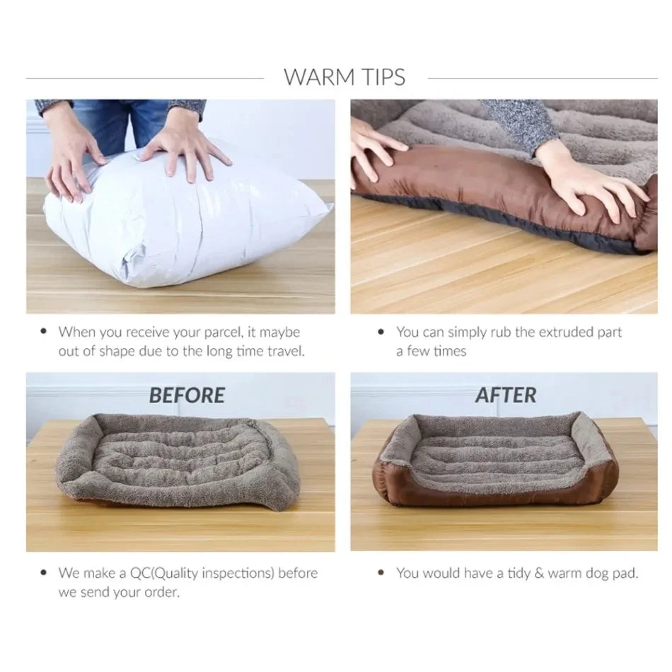 Soft Square Pet Sofa Bed & Kennel Cushion